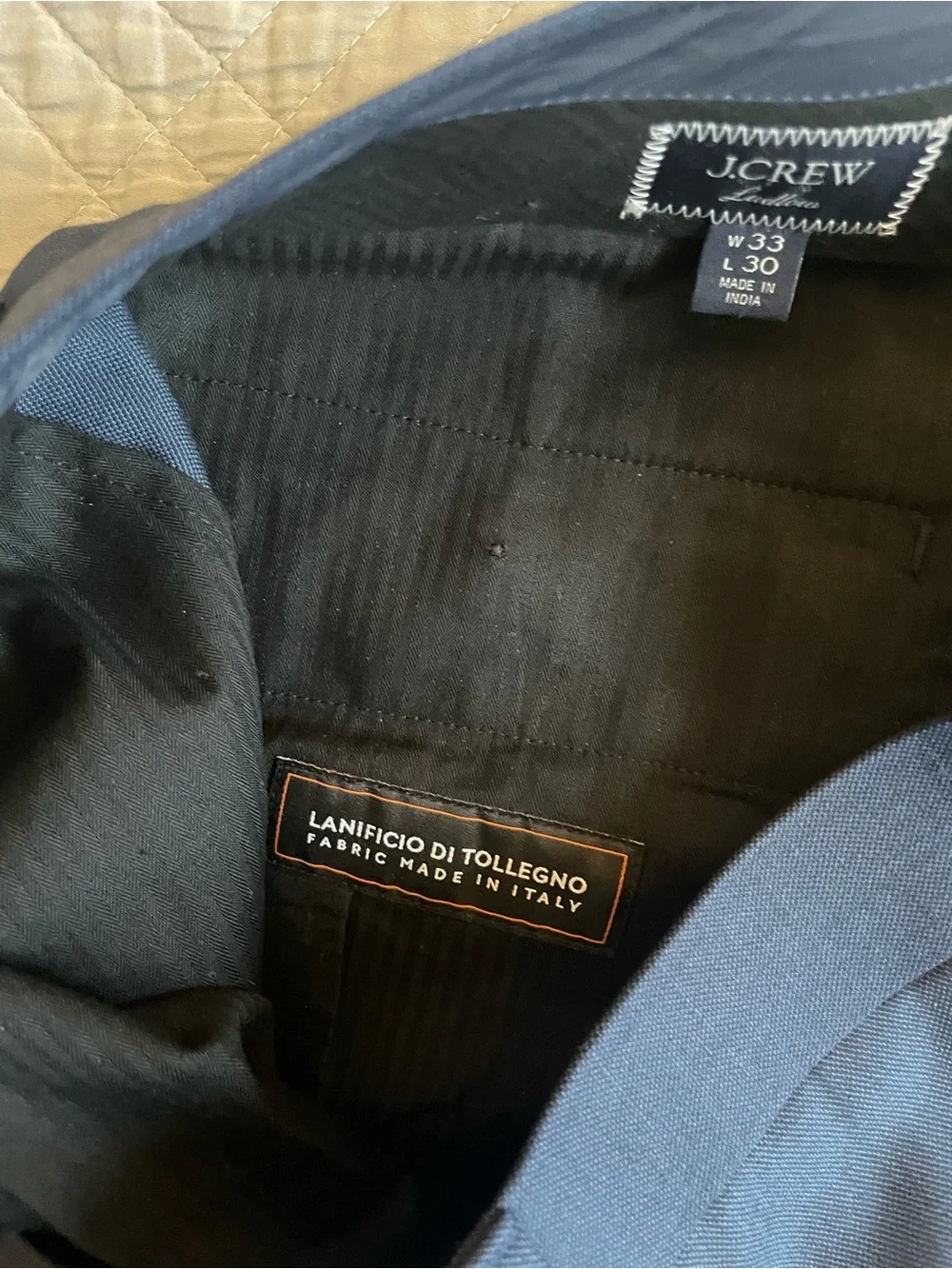 J CREW Ludlow Slim-fit suit pant in Italian worsted wool Mariner Blue 33‎ BZ635